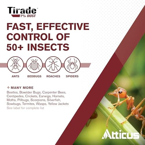 Atticus Tirade 1% Cyfluthrin Dust Insecticide (1.25 lb) - Ready-to-Use Insect Killer - Indoor and Outdoor Control of Ants, Bees, Wasps, Hornets, Cockroaches and Many Other pests