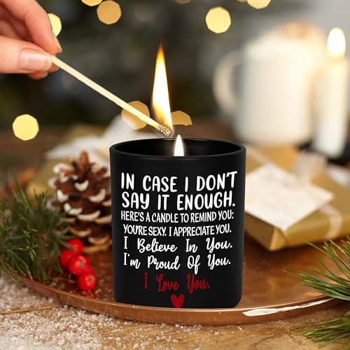 TEEZWONDER Anniversary Wedding Gifts for Women Men - Long Lasting Vanilla Lavender Candle 10 Oz - Birthday Romantic Gifts for Him Her, Girlfriend Boyfriend Birthday Gift Ideas, Gift for Husband Wife