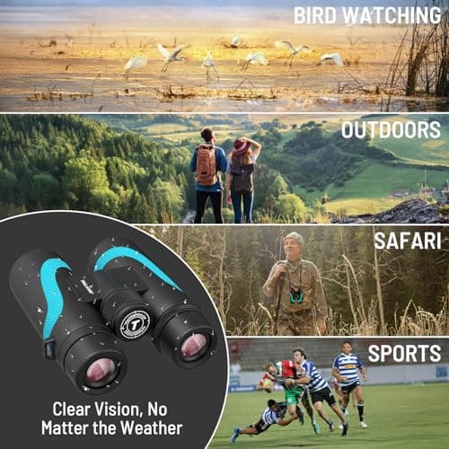 15x55 UHD Binoculars for Adults – High Powered Large View, BAK4 Prism, Waterproof & Lightweight for Bird Watching, Hunting,Hiking, Travel, Cruise, Sports with Phone Adapter (Blue)