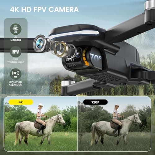 Holy Stone FPV Drone with 1080P HD Camera for Beginner Adults and Kids, HS280D Foldable RC Quadcopter with Brushless Motor, Optical Flow, Tap Fly, Voice Control, Gesture Selfie, 2 Modular Batteries