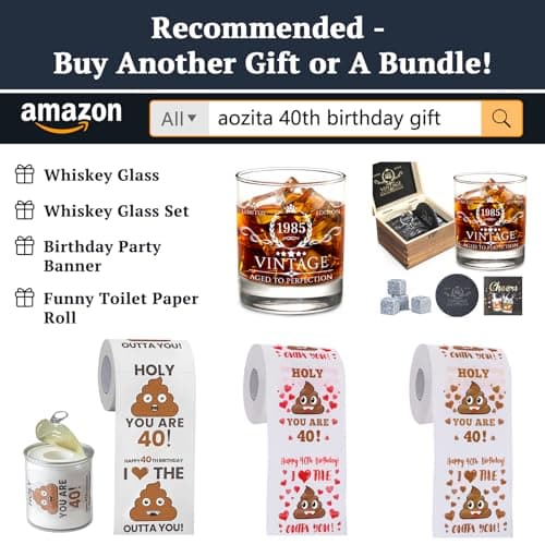 40th Birthday Gifts for Women, Men, Her, Him - Happy Prank Toilet Paper - 40th Birthday Decorations, Party Supplies Favors - 40 Years Old Funny Gag Gift Ideas, Novelty Bday Present for Friends, Family