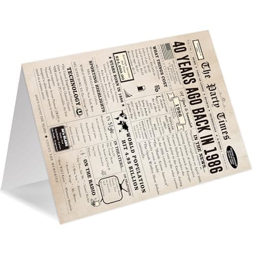 Ziwenhu Big 40th Birthday Card Gift for Men Women or Him Her, Happy 40 Year Old Birthday Greeting Card for Mom Dad, Vintage 40th Birthday Decorations for Husband Wife