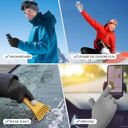 Handepo 50 Pairs Winter Gloves Bulk Knit Stretchy Warm Touchscreen Gloves Multicolor for Men Women Running Cycling Driving