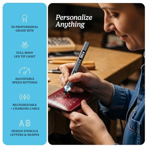 Cool Birthday Gift Ideas - Engraver Pen Tool - Teen Boy Gifts - Unique Gifts for Women, Teenage Girl - Craft Kits for Adults EtchMate Engraving Pen for Metal, Wood, Glass, Plastic & All Materials B0FRNNZZZH