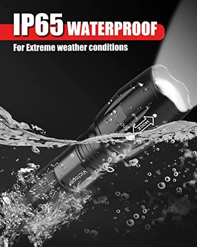 Victoper LED Flashlight 2 Pack, Bright Tactical Torch High Lumens with 5 Modes, Waterproof Zoomable Flash Light for Outdoor, Gifts for Men, Dorm Room Hunting Camping Essentials Gear for Guys