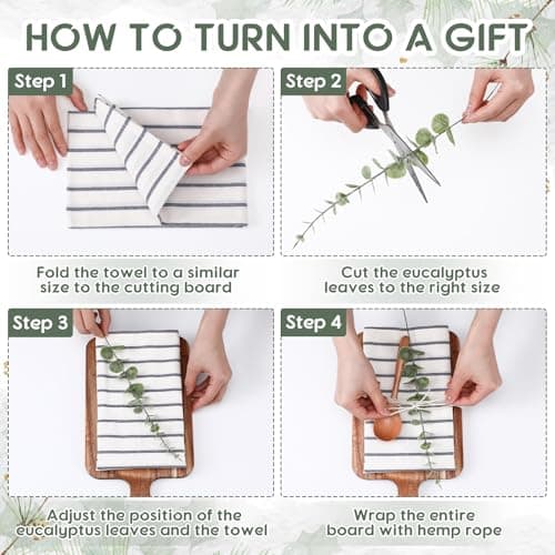 Hostess Gifts Set for Women Housewarming Gifts Include Towel Cutting Spoon and Eucalyptus Stem for Women Homeowners Wedding Party New Home Housewarming