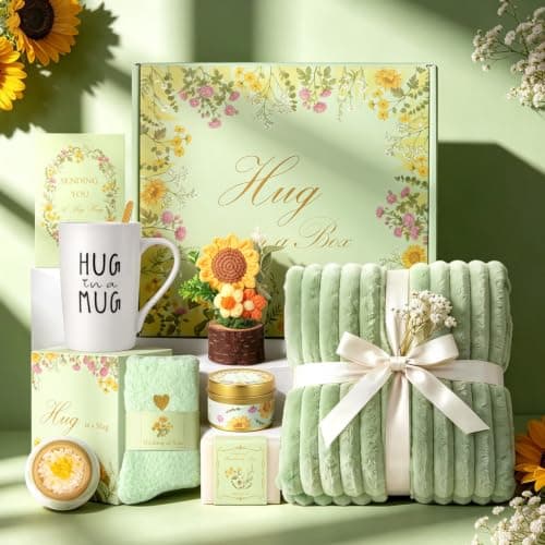 Birthday Gift for Women, Self Care Spa Gift Basket, Hug in a Box Relaxation Experience Set, Stress Relief Comfort Care Package for Her,Thinking of You Get Better Soon Gifts B0GVXGP4YF