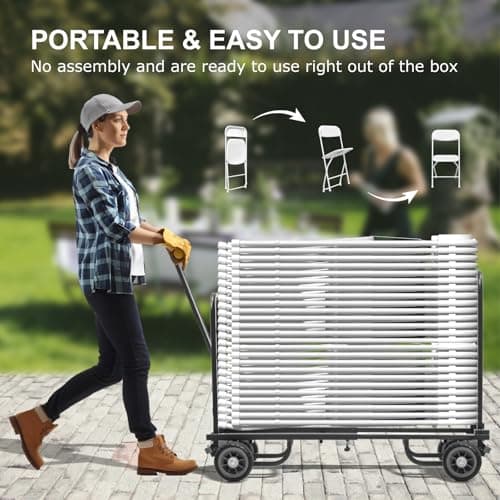 White Folding Chairs 2 Pack, Plastic Folding Chairs Outdoor Indoor, 350lb Capacity, Portable Event Chair, Lightweight Folding Chair, for Events Office Wedding Party Rental Picnic Patio