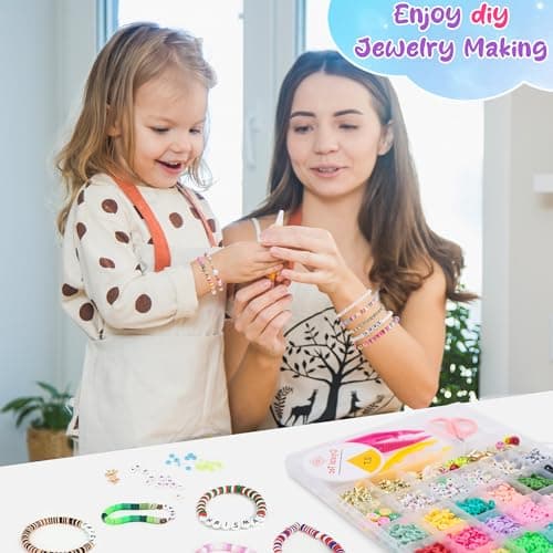 OHOME Stocking Stuffers for Kids - 5300 Clay Beads Bracelet Making Kit,Arts and Crafts for Kids Ages 8-12,Christmas Gifts Crafts Games Toys for 3-10 Year Old Birthday,Travel Essential