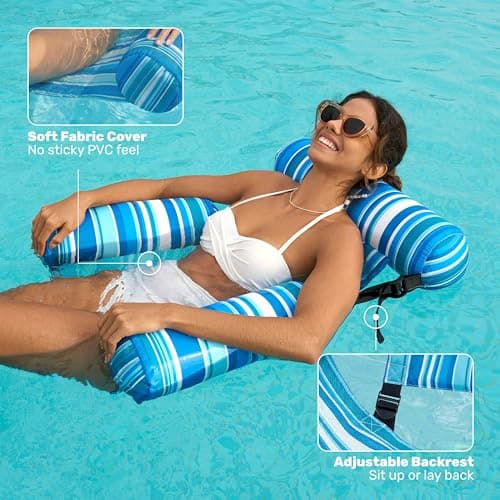 SLOOSH Inflatable Pool Floats Adult,2 Packs Floating Lounge Chairs,Blow up Pool Noodles for Adult Heavy Duty,Floating Chair for Party Summer Water Beach Lake Fun
