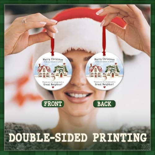 Neighbor Christmas Ornament 2025 - Thoughtful for Neighbors, Meaningful Keepsake Tree Decoration, Thank You Xmas Ornament, Unique Neighbor Gift Idea for Home Décor