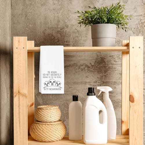 Funny Housewarming Gifts Towels Dish Towels Dishcloth for Neighbors, Christmas Birthday Gifts for Neighbors Hostess, 16 x 24 Farmhouse Decoration Hand Towels for Kitchen Bathroom Home. (096)