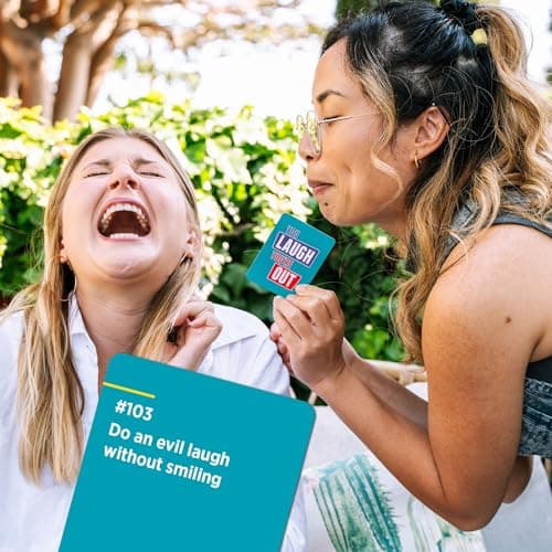 You Laugh You're Out A Party Game with Hilarious Charades Family Card Games for Adults & Kids, 125 Prompt Cards Fun Card Games for Family Game Nights, Gatherings, & Parties Ages 14+