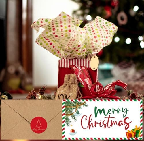 30 Pack Gift Certificates for Business with 30 Kraft Envelopes 30 Stickers for Holiday Christmas Small Business Restaurants Spa Beauty Makeup Hair Salon
