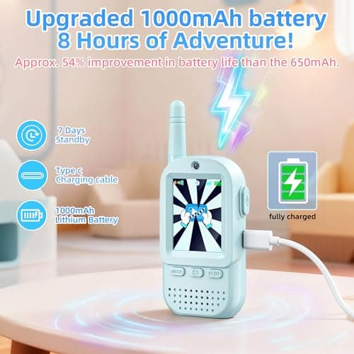 For Age 3-12 Year Old Boys Girls, HD Camera & Voice Changer, 2'' Screen, Outdoor Play Camping Hiking Family Games Video Walkie Talkies for Kids 2 Pack – Rechargeable Intercom Toys B0FZH1HXMB