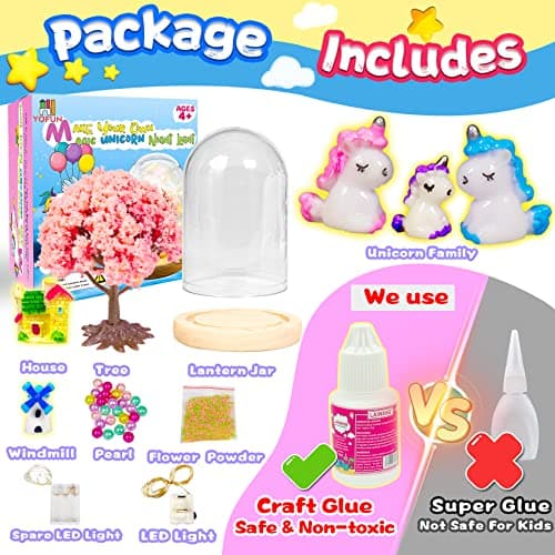 YOFUN Make Your Own Unicorn Night Light - Unicorn Craft Kit for Kids, Arts and Crafts Nightlight Project Novelty for Girl Age 4 to 9 Year Old, Unicorns Gifts for Girls B08NHFS9FC