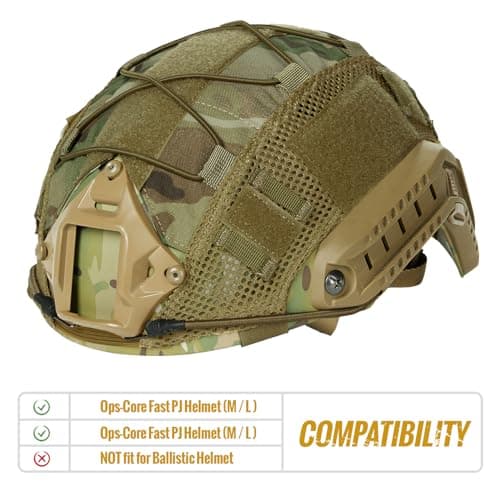 OneTigris Helmet Cover, Tactical Fast Cloth for Ops-Core Fast PJ Helmet in Size M/L, OneTigris PJ Airsoft Cover in Size M/L