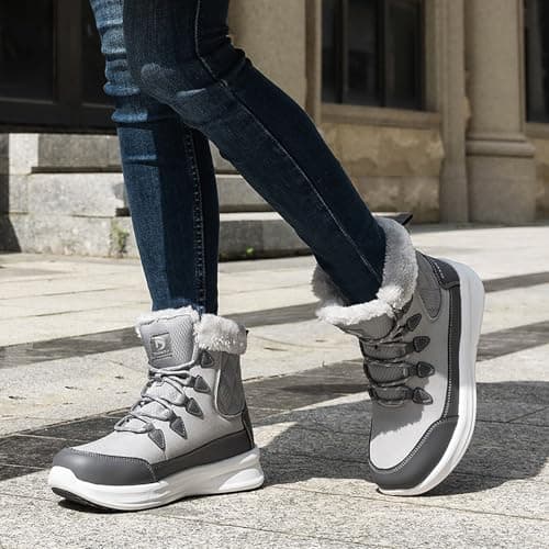 Dannto Womens Winter Snow Boots Warm Fur Lined Ankle Shoes Water Resistant Booties Non Slip Sole