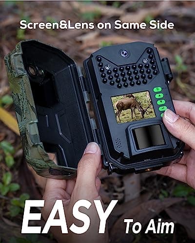 iZEEKER Trail Camera, HD Game Camera with 940nm No Glow Night Vision Motion Activated 0.2s Trigger Time, Hunting Camera No WiFi, IP66 Waterproof for Wildlife Monitoring Outdoor Security Deer Scouting