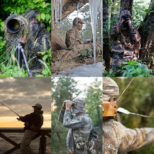CAMOTER Camo Balaclava Mesh Face Mask - Lightweight Turkey Hunting Face Cover for Men & Women - Hunting, Fishing, Skiing