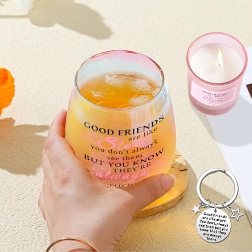 Yalucky Friendship Gifts for Women Wine Glasses Drinking Personalised Birthday Gifts for Friend Men Special Friends Gift Leaving Gift for Her Colleague Best Friend B0C69J45XJ