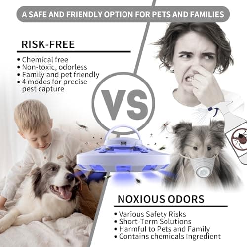 Frogoom 2 Packs Flea Traps for Inside Your Home with 6 Sticky Pads, Fleas Light Traps Kills Fleas in House, Hanging Flea Lamp with USB Cable Pest Control for Bugs Moths Gnats Indoor and Outdoor