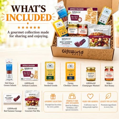 Food Gifts for Men, Meat Sampler For Men, Tailgating, Business, Congratulations, Care Packages, Thanksgiving & Holiday Gifts Charcuterie Meat and Cheese Gift Basket, Charcuterie Board Food Items B09TZ6BMRD