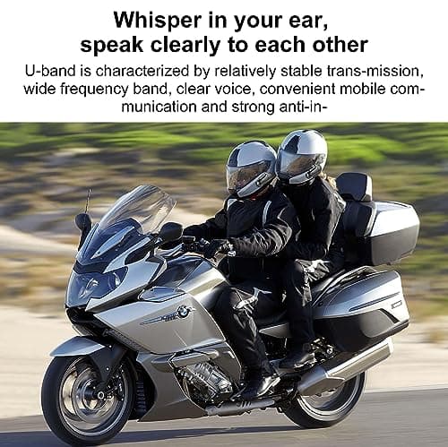 Motorcycle Bluetooth Headset Wireless Helmet 2-Way 400M Intercom Headphone with CVC Noise Cancellation Stereo Music IPX6 Waterproof for Half/Open Face Helmet 2 Pack