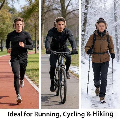 oliwex Ear Muffs for Winter, Behind-the-Head Ear Warmers, Lightweight Windproof for Men Women Running Commuting Outdoor