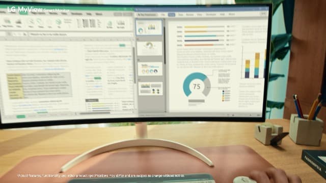 LG 34SR60QC-W 34-inch QHD (3440x1440) Curved Smart Monitor with Streaming, UltraWide Screen, webOS, HDR10, 100Hz, Built-in Speaker, AirPlay2, Screen Share, Bluetooth, ThinQ App, White