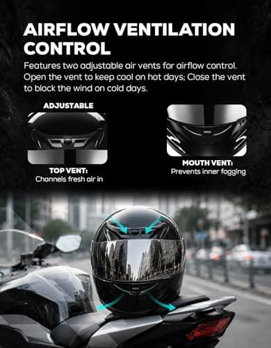 XFMT Full Face Motorcycle Helmet ATV Street Bike Motorbike Helmet DOT Approved with Anti-Fog Visor for Adult Men & Women