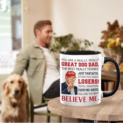 Dog Dad Christmas Gift - Dog Dad Gifts For Men - DogFather Gifts - Pet Lover Owner, Fur Papa Present Idea - Christmas, Birthday, Father's Day Gift for Pet Lovers - Ceramic Mug 11 Oz