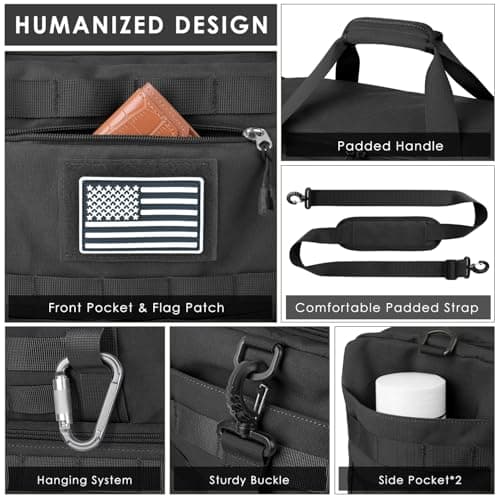 ETRONIK Gym Bag for Men Women, Carry on Luggage 22x14x9 Airline Approved, Tactical Travel Duffle Bag with Toiletry Bag and Shoe Compartment, Weekender Overnight with Wet Pocket for Workout, Black