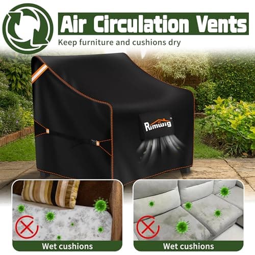 Patio Chair Covers 2 Pack, Waterproof Outdoor Furniture Covers, Heavy Duty Wicker Swivel Chair Covers for Garden Lawn 32" W x 37" D x 36" H