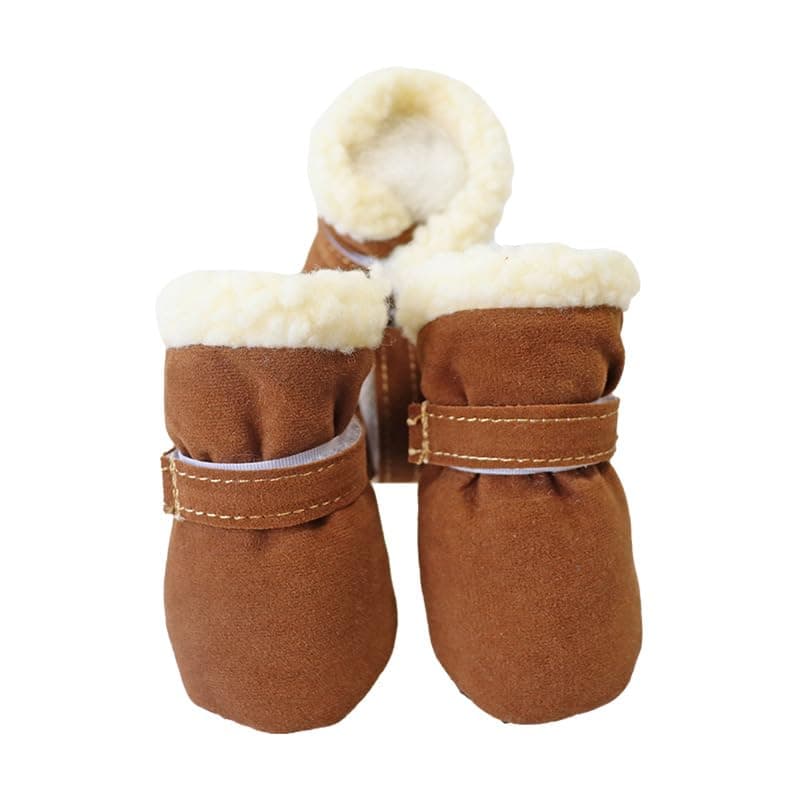 Small Dog Shoes for Winter, Snow Booties for Puppy, Outdoor Warm Dog Booties for Cold Weather (Black, Small)