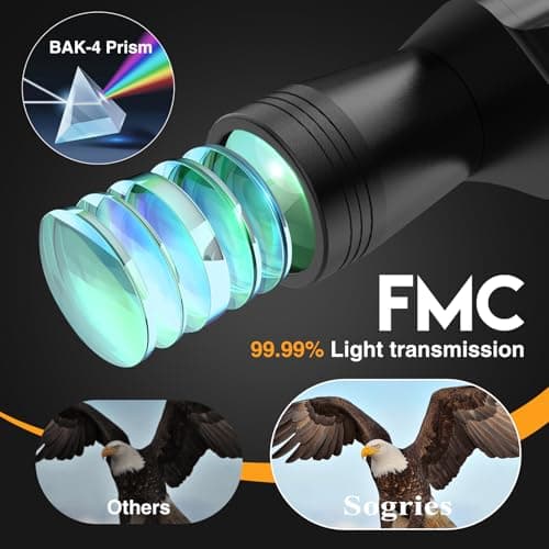 Sogries 10x50 Binoculars for Adults High Powered Waterproof Compact Binoculars for Bird Watching Travel Low Light Vision Hunting Stargazing Concert Sports Long Range Birding Binocular Gift for Him