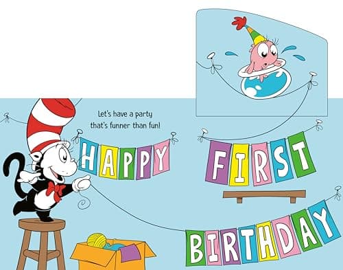 Happy First Birthday! With Dr. Seuss Babies: An Interactive Lift-the-Flap Board Book with a Mirror (Dr. Seuss Babies Board Books) 0593813359