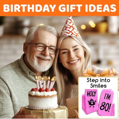 HAPPYPOP Birthday Gift Ideas - Socks for Senior Women Over 80, Best Gifts for 80 Year Olds