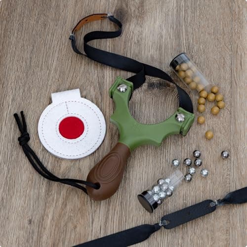 SimpleShot Scout XT Slingshot with Target, Clay Ammo and Bands for Professional Hunting and Powerful Target Shooting Sling Shot
