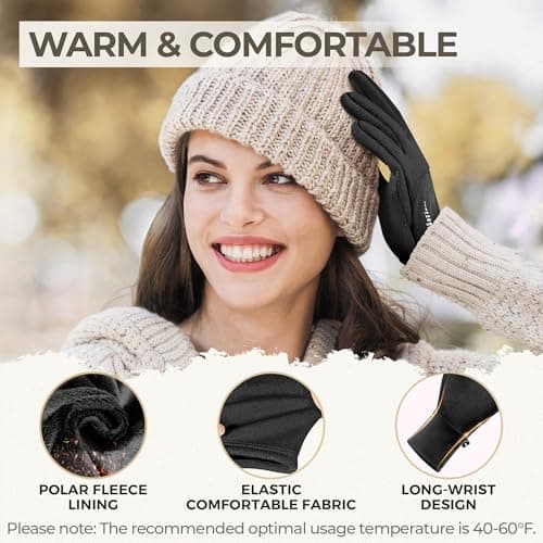 SIMARI Winter Gloves for Women, TouchScreen Water-Resistant Warm Thermal Gloves for Cold Weather, Running Hiking Driving