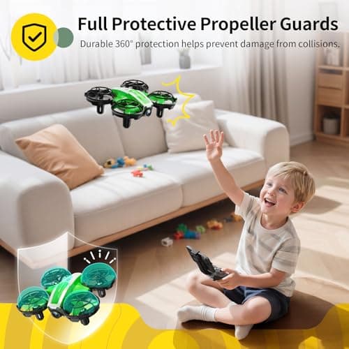 Holy Stone Mini FPV Drone with 1080P HD Camera for Kids & Beginners, RC Nano Quadcopter with Optical Flow Hover, Gesture Control, 3D Flips, 3 Batteries, Great Gift Toy for Boys and Girls, HS210P Green