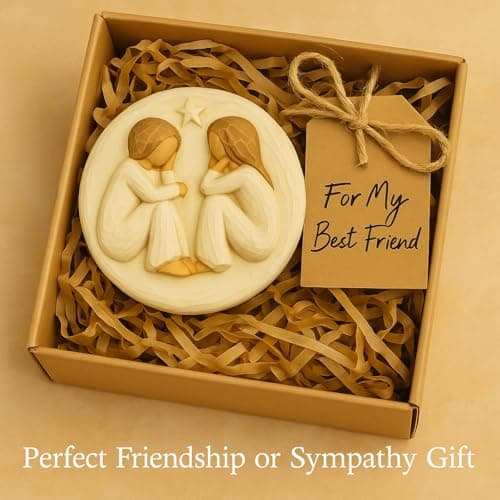 GoGnome Forever Friends Resin Keepsake Box – Hand-Painted Friendship Gift Box with Two Angel Figures, 3” x 2”H – Sentimental Gift for Women, Best Friends, Birthday, or Sympathy (Friendship) B0FHQPQCL1