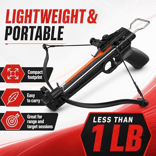 Armory Replicas™ Mini Self-Cocking Crossbow Collection – Aluminum & Fiberglass Compact Archery Crossbows, 50lb to 80lb Draw Weight Models with Safety System & Starter Bolt Sets