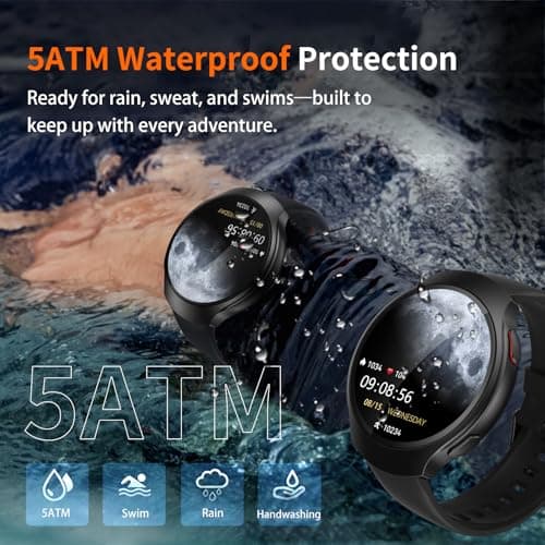 GPS Smart Watch for Men With AI (Answer/Make Call), 1.43" Micro-Spherical AMOLED Smartwatch for Android and iPhone, 150+ Sport Mode Fitness Tracker with HR, SpO2, Sleep Monitor, 5ATM Waterproof