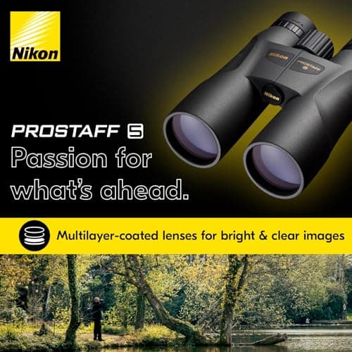Nikon PROSTAFF 5 10x50mm Binoculars - High-Definition Multilayer-Coated Optics, Waterproof Fogproof Lightweight Outdoor Binoculars for Birdwatching, Hiking, Nature Observation (7572)