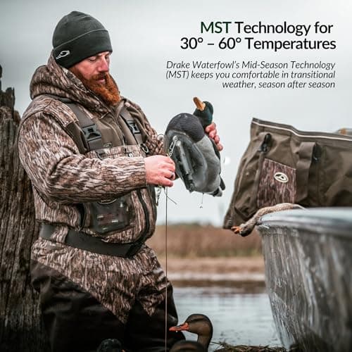 Drake Waterfowl Men's MST Quarter 1/4 Zip Refuge Eqwader Waterproof Windproof Breathable Resistant Outdoor Hunting Jacket