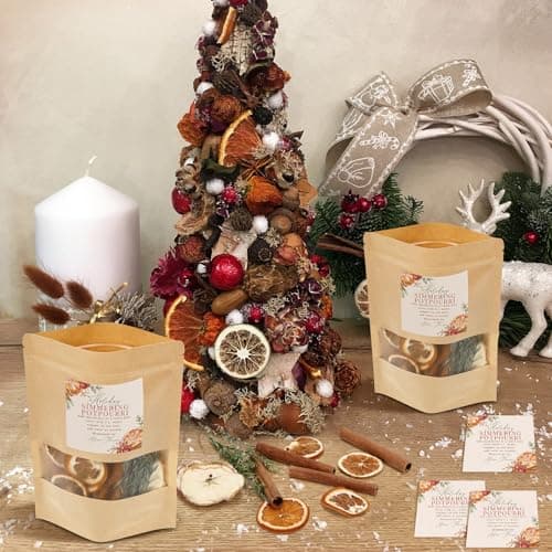Stand up Simmer Pot Potpourri Pouches Instruction Sticker Clear Window Craft Fragrance for Party Holiday DIY Simmering Gift 100 Pcs 50 Set Christmas Potpourri Bags Simmer Pot Kraft Paper Bag B0FGJWV8BJ