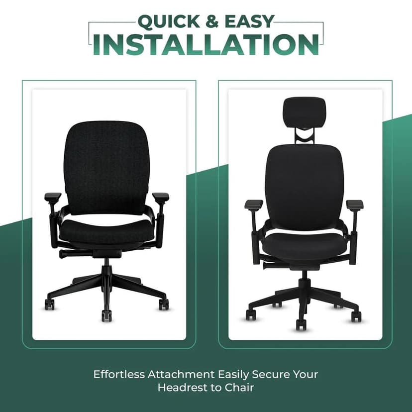 OFFICE LOGIX SHOP Leap V2 Chair with Headrest Bundle (Fabric, Black)