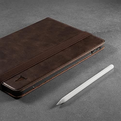 TORRO Case Compatible with iPad Pro 11” 4th / 3rd / 2nd / 1st Gen - Genuine Leather iPad Pro 11 2022 Case with Stand Function, Apple Pencil Connectivity and Wake Sleep Function (Dark Brown)