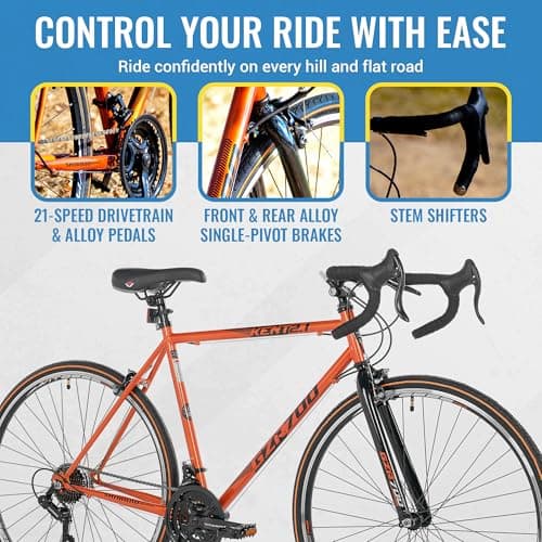 Kent GRZ700 Road Bike, 700c Men's, 21 Speed
